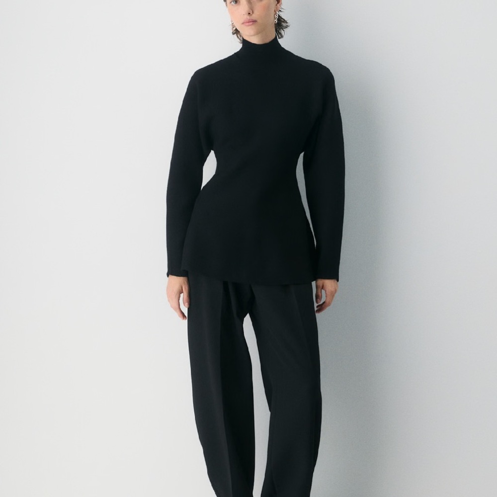 Aritzia Black Funnel Neck Sweater